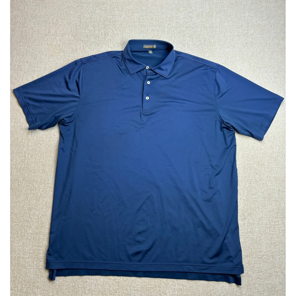 Peter Millar Summer Comfort Polo Shirt Mens XL Blue Short Sleeve Golf SKU